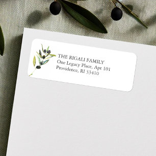 Waterverf Olive Branch Retouradres Etiket