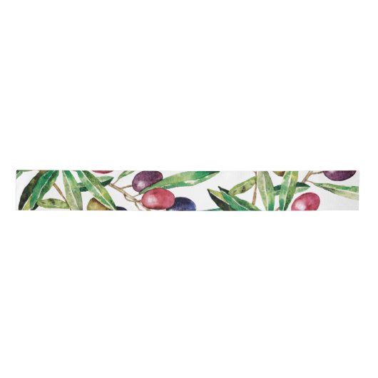 Waterverf Olive Branch Satijnen Lint (Voorkant)