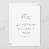 Waterverf Olive Branch Save The Date (Voorkant / Achterkant)