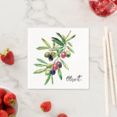 Waterverf Olive Branch Servet (Insitu)