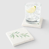 Waterverf Olive Branch Stenen Onderzetter (Zijkant)