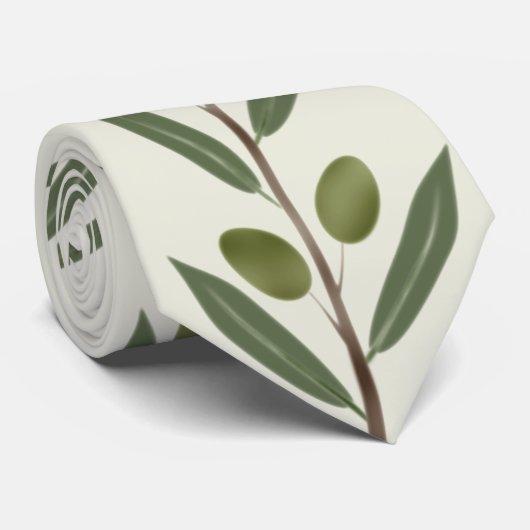 Waterverf Olive Branch Stropdas (Opgerold)