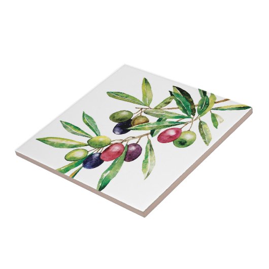 Waterverf Olive Branch Tegeltje (Zijkant)