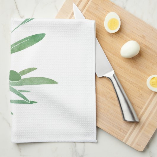 Waterverf Olive Branch Theedoek (Quarter Fold)