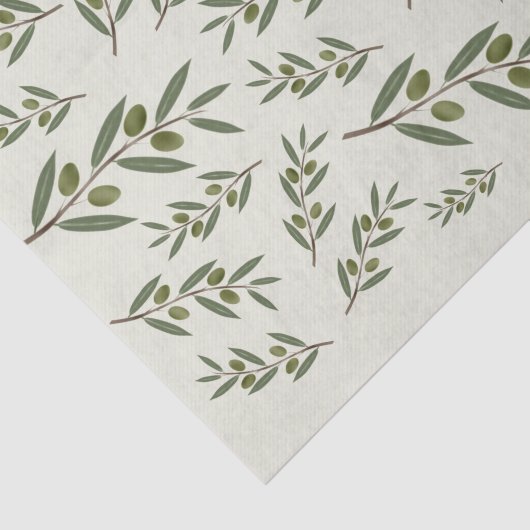 Waterverf Olive Branch Tissuepapier (Detail)