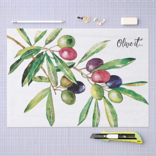 Waterverf Olive Branch Tissuepapier (Craft)