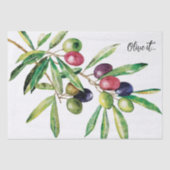 Waterverf Olive Branch Tissuepapier (Voorkant)