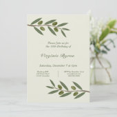 Waterverf Olive Branch Verjaardagsuitnodiging Kaart (Staand voorkant)