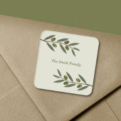 Waterverf Olive Branch Vierkante Sticker
