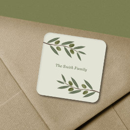 Waterverf Olive Branch Vierkante Sticker