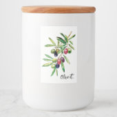 Waterverf Olive Branch Voedselcontainer Etiket (Voorkant)