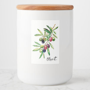 Waterverf Olive Branch Voedselcontainer Etiket