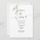 Waterverf Olive Branch Wedding Invitation Kaart (Voorkant)