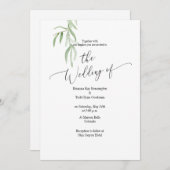 Waterverf Olive Branch Wedding Invitation Kaart (Voorkant / Achterkant)
