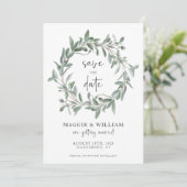 Waterverf Olive Branches die de datum opslaan Save The Date (Staand voorkant)