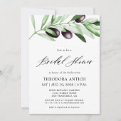 Waterverf Olive Branches Vrijgezellenfeest Kaart (Voorkant)