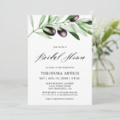 Waterverf Olive Branches Vrijgezellenfeest Kaart (Staand voorkant)