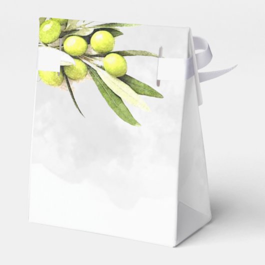 Waterverf Olive Branches Weddenschappen Bedankt Bedankdoosjes (Achterkant)