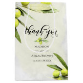 Waterverf Olive Branches Weddenschappen Bedankt Medium Cadeauzakje (Voorkant)