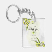 Waterverf Olive Branches Weddenschappen Bedankt Sleutelhanger (Voorkant Links)
