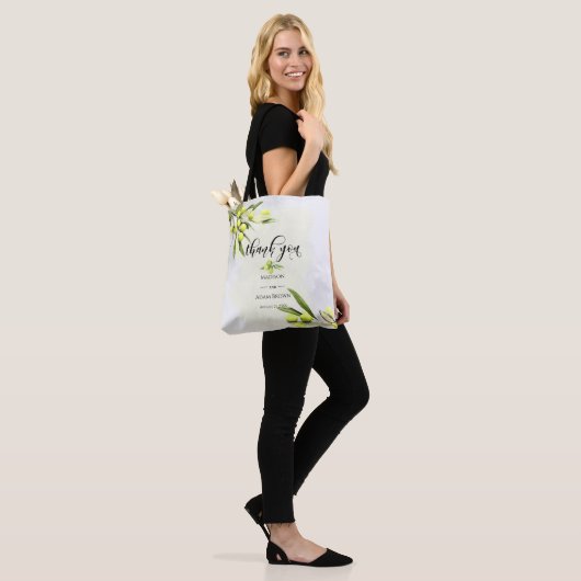 Waterverf Olive Branches Weddenschappen Bedankt Tote Bag (Op model)