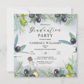 Waterverf Olive Culinaire School Graduparty Kaart (Voorkant)