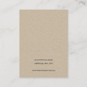 WATERVERF OLIVE FOLIAGE EARRING KETTING DISPLAY VISITEKAARTJE (Achterkant)