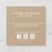 Waterverf Olive Leaf WreatWhite Type Kraft Vierkante Visitekaartje (Achterkant)