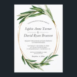 Waterverf Olive Leaves Gold Lijst Wedding Kaart<br><div class="desc">Elegant kaartontwerp met waterverf olijfbladeren,  hoeken,   faux goud lijst,  tegen een witte achtergrond. Op de achterste initialen verdeelt olijfbladeren. Het gebruik personaliseert hulpmiddel om uw info toe te voegen. Ga naar mijn Collectie Olive Gold Collectie voor overeenkomende objecten.</div>