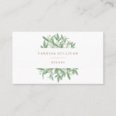 Waterverf Olive Leaves Greenery Visitekaartjes (Voorkant)