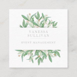 Waterverf Olive Leaves Greenery Visitekaartjes