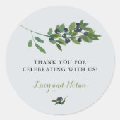 Waterverf Olive Orchard Branch Wedding Gray Ronde Sticker (Voorkant)