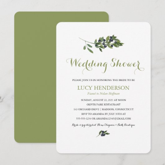 Waterverf Olive Orchard | Weddenschap Kaart (Voorkant / Achterkant)