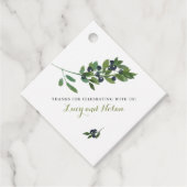 Waterverf Olive Orchard Wedding Bedankjes Labels (Voorkant)