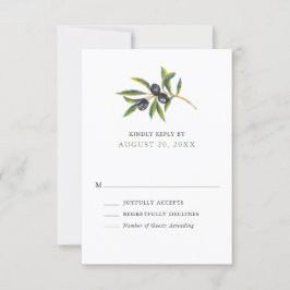 Waterverf Olive Orchard Wedding RSVP