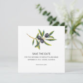 Waterverf Olive Tree Branch | Datum opslaan Save The Date (Staand voorkant)