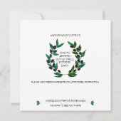 Waterverf Olive Wreate Bridal Shower Invitation Kaart (Achterkant)