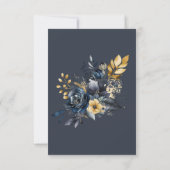 waterverf om middernacht blauw goud floral rsvp ca (Achterkant)