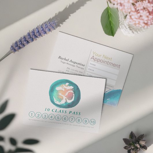 Waterverf om Sign YOGA 10-klassetoewijzing Klantenkaartje