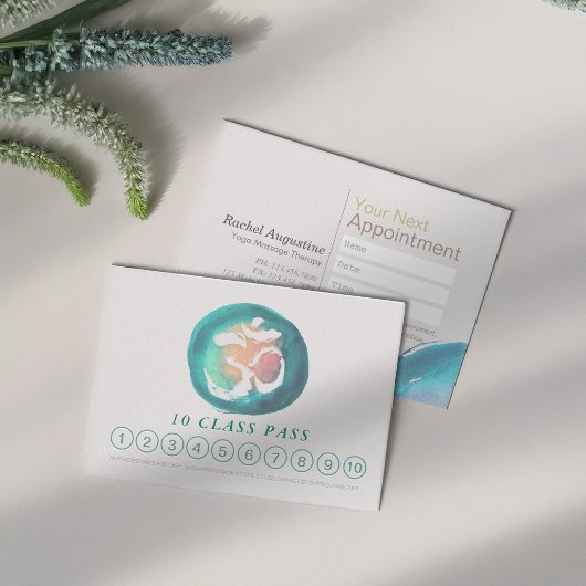 Waterverf om Sign YOGA 10-klassetoewijzing Klantenkaartje