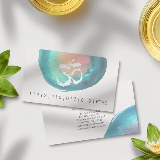 Waterverf Om Symbol YOGA Instructor Loyalty Punch