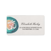 Waterverf Om Symbol Yoga Mediation Instructor Etiket (Voorkant)