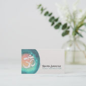 Waterverf Om Symbol Yoga Meditation Instructor Visitekaartje (Staand voorkant)