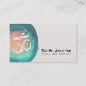 Waterverf Om Symbol Yoga Meditation Instructor Visitekaartje (Voorkant)