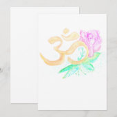 Waterverf OM-symbool met bloemen Kaart (Voorkant / Achterkant)