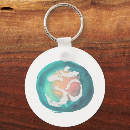 Waterverf Om Symbool YOGA-instructies Sleutelhanger (Voorkant)