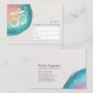 Waterverf OM-symbool YOGA Studio Cadeaubon Kortingskaartje