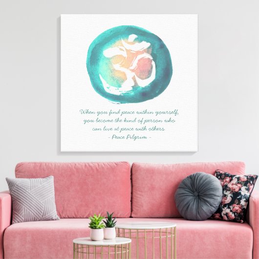 Waterverf Om YOGA-instructeur voor simulatie citee Canvas Afdruk (Insitu (Woonkamer))