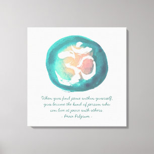 Waterverf Om YOGA-instructeur voor simulatie citee Canvas Afdruk