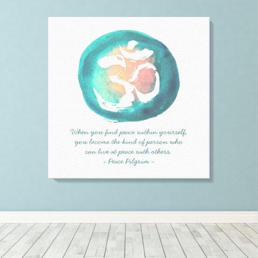 Waterverf Om YOGA-instructeur voor simulatie citee Canvas Afdruk (Insitu (Houten vloer))